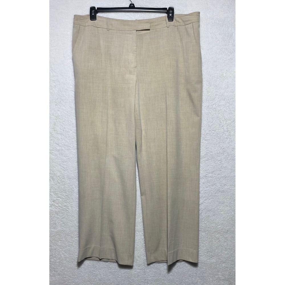 Calvin Klein Beige Tan Straight Leg Dress Pants Trousers Women's Plus Size 18W